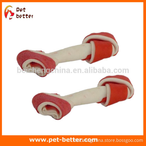 100% rawhide 20cm +bacon flavour White knotted bone